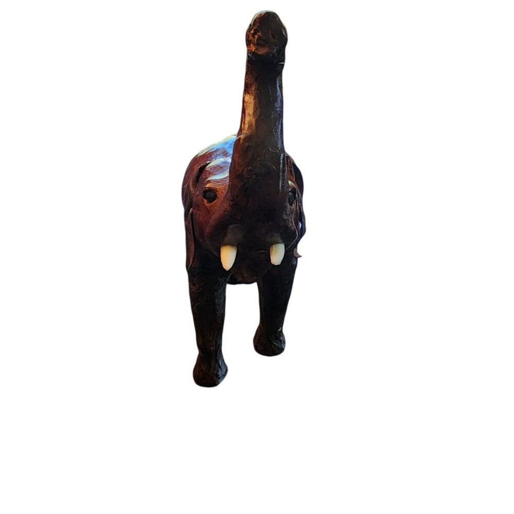 A wonderful mid 20th century Vintage Elephant –Brown Leather Statement Piece - Picture 11 of 11